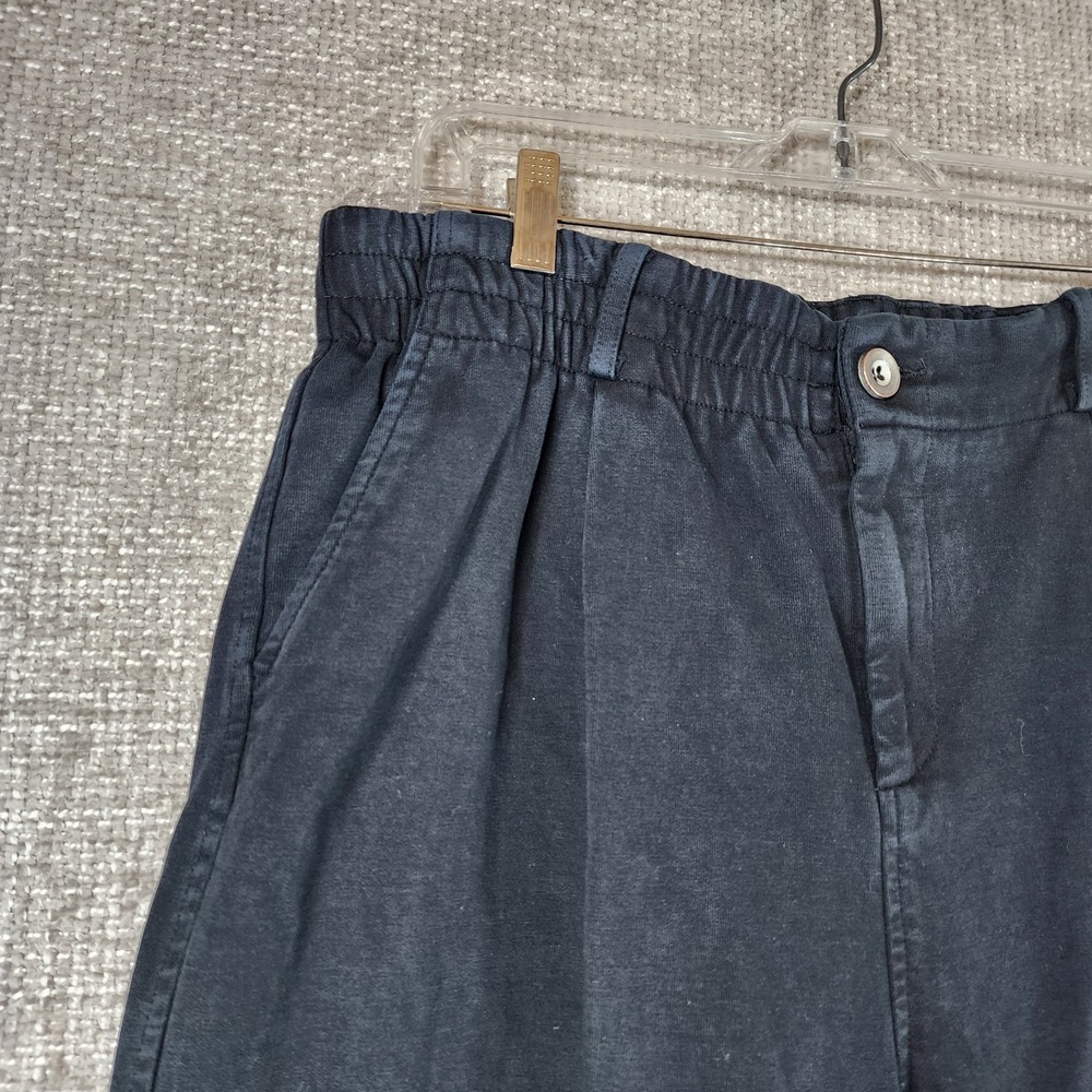 Young LA 620 Cafe Trousers Mens 36L Heavy Black Sweat Pants Tapered 33x27 *Flaw - Picture 2 of 13